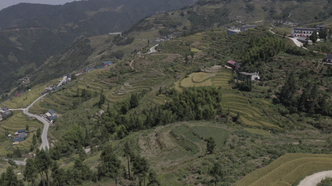 山林梯田航拍