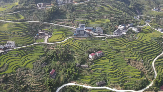 山林梯田航拍