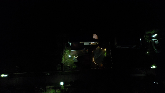 夜晚房车露营航拍