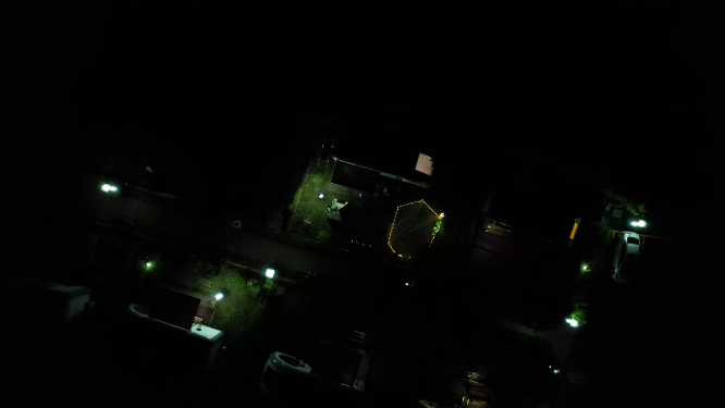 夜晚房车露营航拍