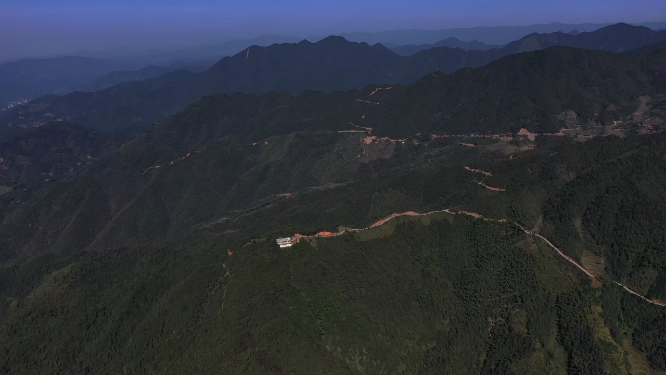 暮色山川山谷航拍