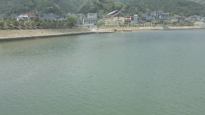 雁鹅界江河俯视航拍