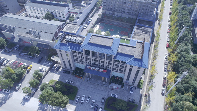 中方农业银行建筑航拍空镜
