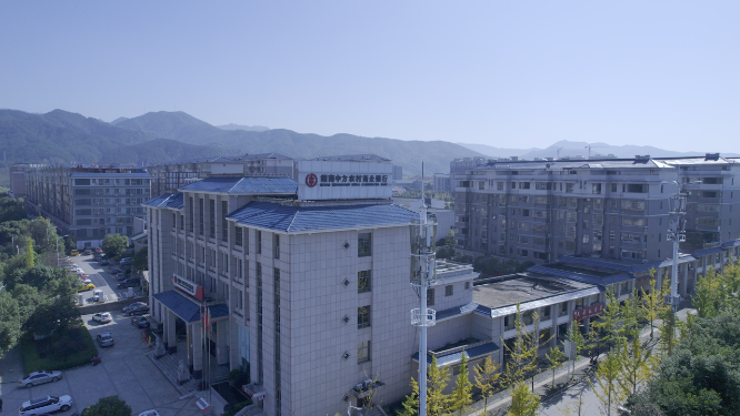 中方农业银行建筑航拍空镜