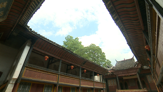 中方荆坪祠堂空镜素材