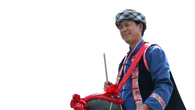花瑶快闪活动人物敲锣打鼓