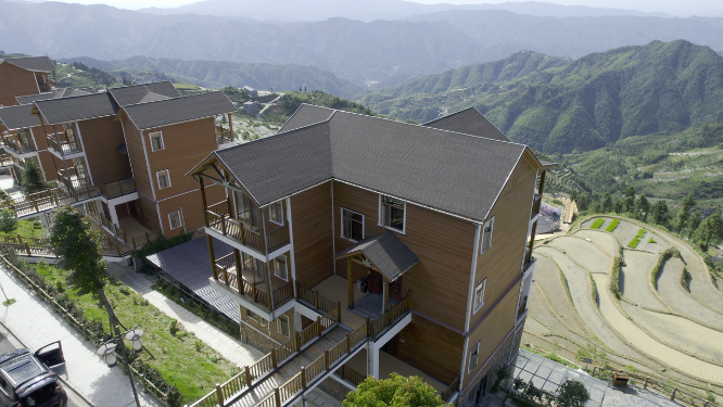花瑶梯田建筑群航拍