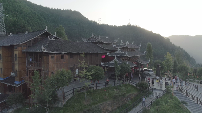 枫香瑶寨传统建筑航拍