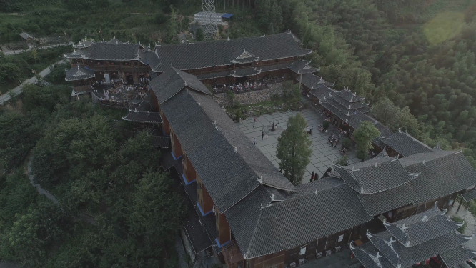 枫香瑶寨传统建筑航拍