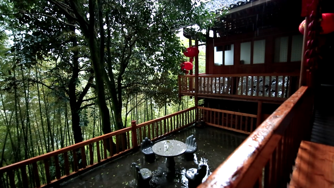 穿岩山山间凉亭传统建筑