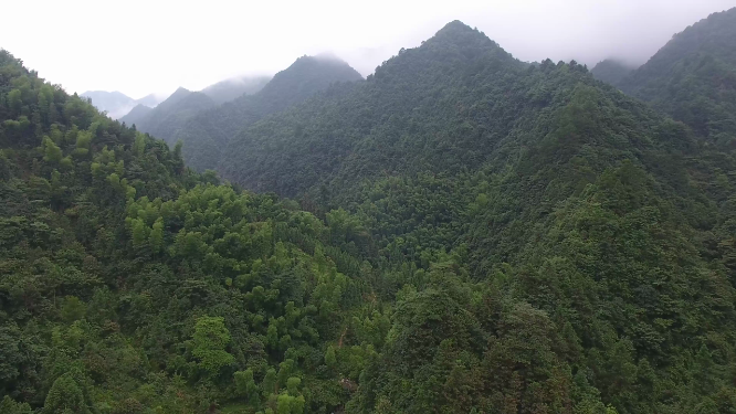 穿岩山山谷绿林航拍