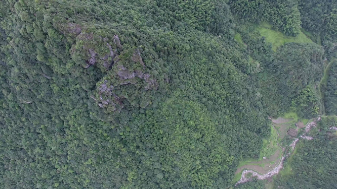 春季穿岩山绿林航拍