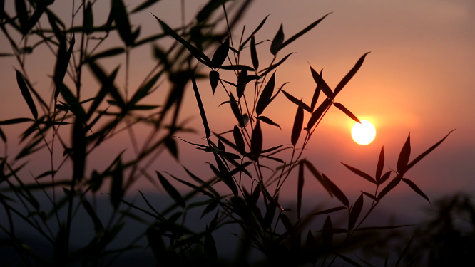 穿岩山夕阳晚霞风景航拍
