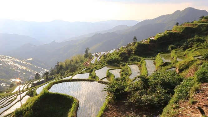 花瑶梯田风景航拍