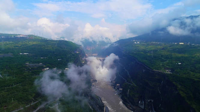 水坝风景航拍