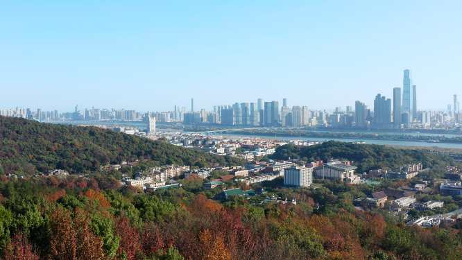 4K航拍长沙岳麓山长沙全景