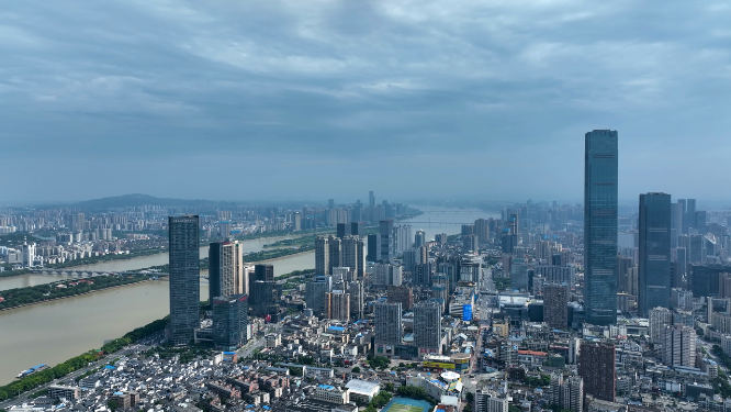 4K长沙城市全景航拍