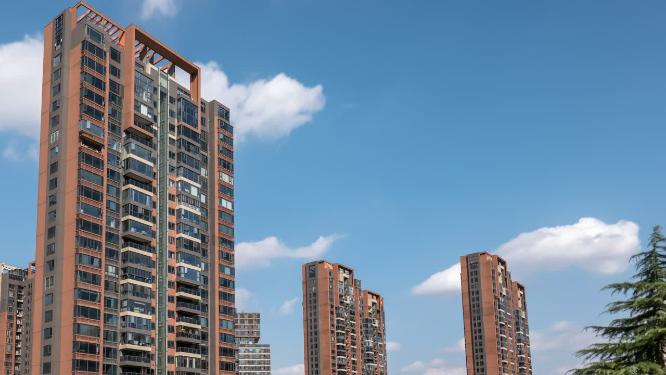  长沙城市小区建筑光影延时