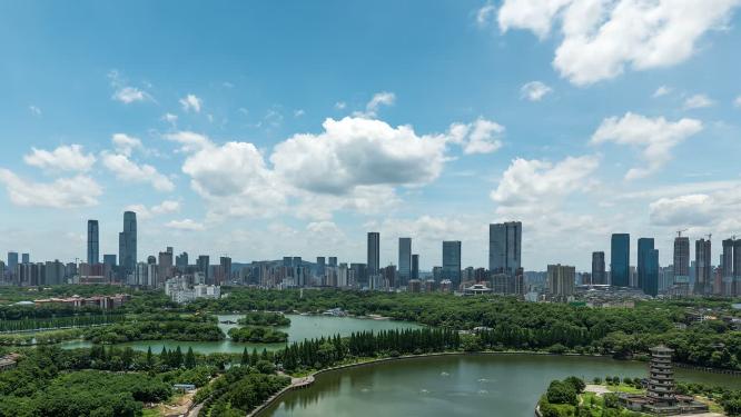4K长沙城市天际线 烈士公园延时视频