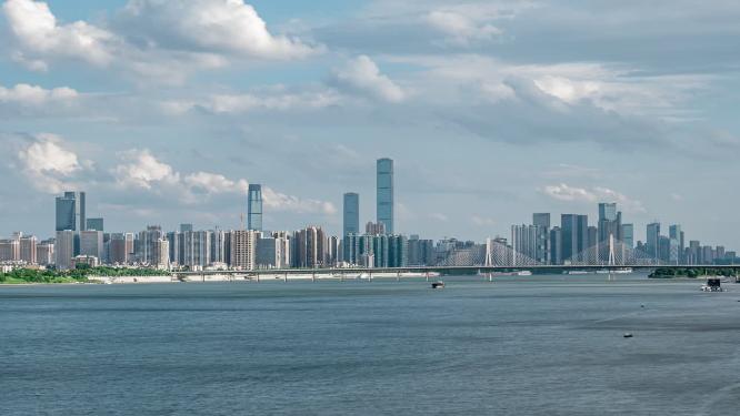 4k长沙城市天际线 湘江城市延时