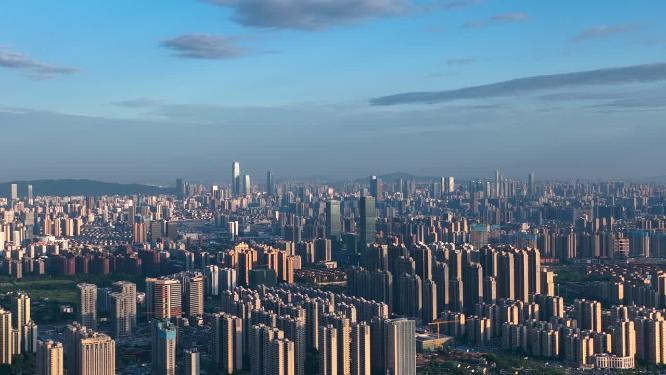 4K长沙城市航拍全景城市天际线