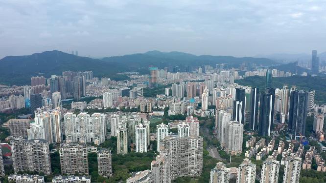 4K航拍深圳福田区中心城市