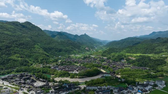4K湘西惹巴拉景区航拍延时