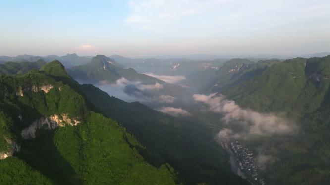 4K航拍湘西吉首矮寨峡谷