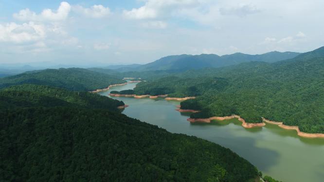 4K航拍浏阳河青山绿水