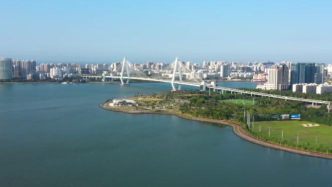 4K航拍海口新世纪大桥
