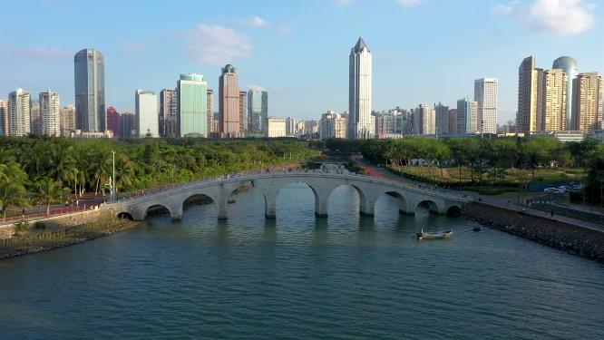 4K航拍海南省海口市万绿园