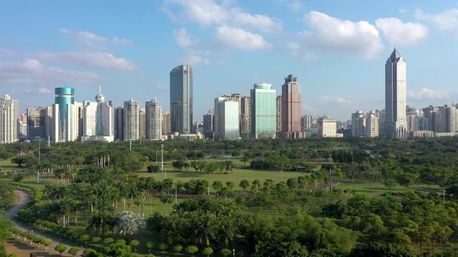 4K航拍海南省海口市万绿园