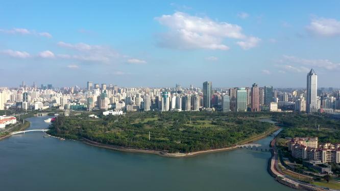 4K航拍海南省海口市万绿园