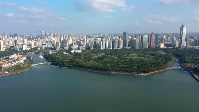 4K航拍海南省海口市万绿园