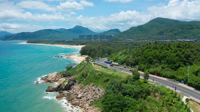 石梅湾唯美海岸线航拍
