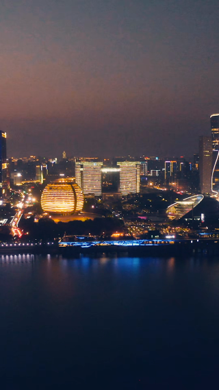 钱江新城繁华CBD夜景