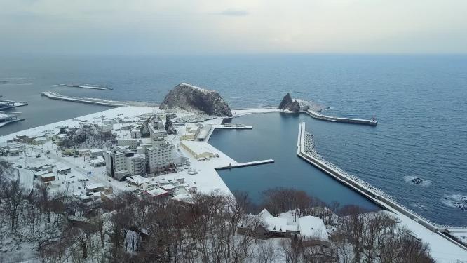 日本北海道知床宇登吕码头海景风光