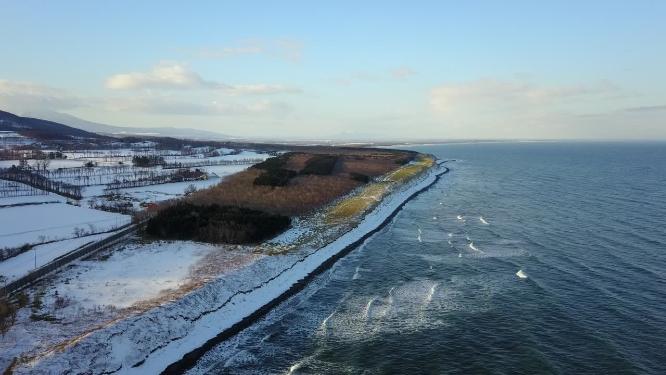  日本北海道知床网走海岸线风光航拍