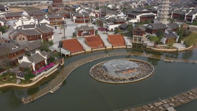 福州闽越水镇航拍建筑景观