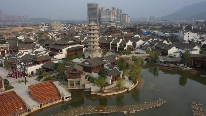 福州闽越水镇航拍建筑景观