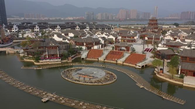 福州闽越水镇航拍建筑景观