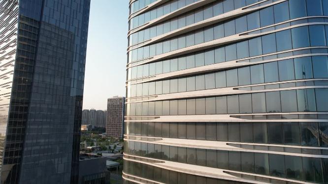 福州台江金融街高楼建筑玻璃幕墙