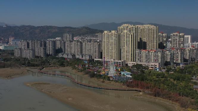 福建宁德市霞浦县城城市建筑风光航拍