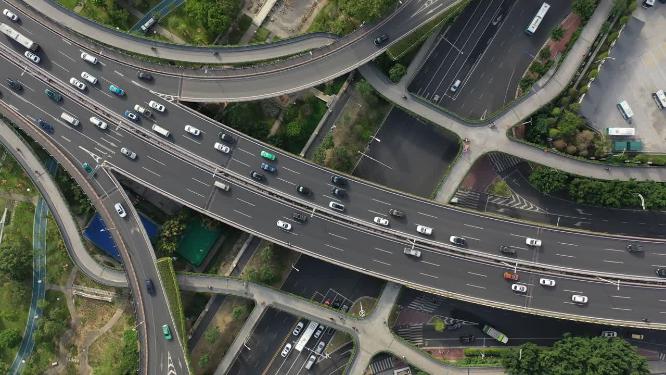 桥梁公路交通车流俯瞰景观