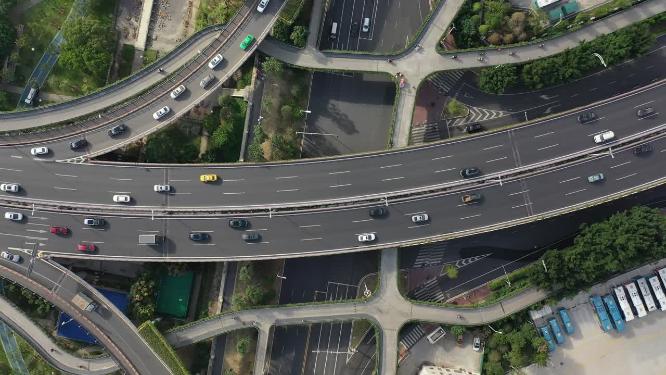 桥梁公路交通车流俯瞰景观
