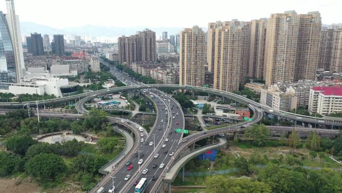 航拍福州市尤溪洲大桥公路交通