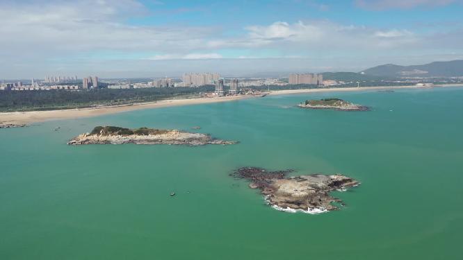 福建福州平潭岛坛南湾海滨自然风光航拍