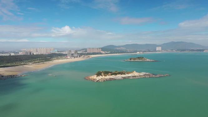 福建福州平潭岛坛南湾海滨自然风光航拍