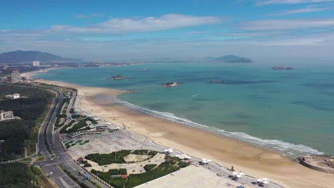 福建福州平潭岛坛南湾海滨自然风光航拍