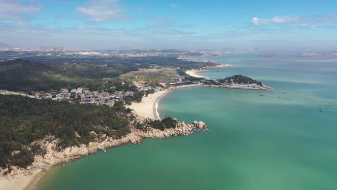 福建福州平潭岛坛南湾海滨自然风光航拍